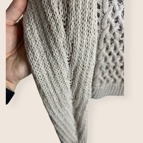 🍦 SMALL OPEN KNIT SWEATER OATMEAL CREAM BEIGE CASLON NORDSTROM - Picture 4 of 6